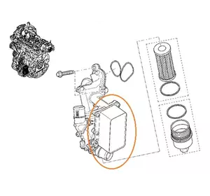 Масляный радиатор (теплообменник, охладитель ) Renault Trafic (2006-2014) 2.0DCI 8200781898,8200797762,8200507878
