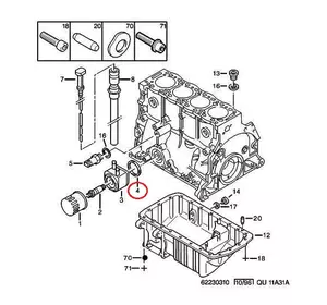 Прокладка масляного теплообменника Peugeot Expert (1995-2004) 1.9D/TD (1905), 9564428480, 110424