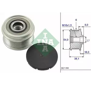 Шків геретора ( обгонна муфта) 6 ручейків Fiat Doblo (2000-2005) 1.3 jtd 77362721,77362717,77364723,535006310 Шків геретора ( обгонна муфта) 6 ручейків Fiat Doblo (2000-2005) 1.3 jtd 77362721,77362717,77364723,535006310