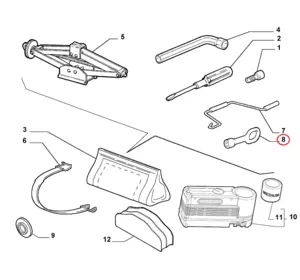 Буксировочный крюк Fiat Doblo (2005-2009), 51873726, FT96305 Буксировочный крюк Fiat Doblo (2005-2009), 51873726, FT96305