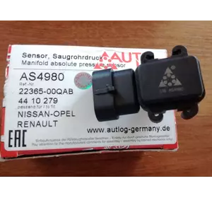 Датчик давления воздуха во впускном коллекторе Nissan Primastar (2000-2011) 1.9DCi 2236500QAB,4410279,91167213, 7700111957, 7700106886,  AS4980 Датчик давления воздуха во впускном коллекторе Nissan Primastar (2000-2011) 1.9DCi 2236500QAB,4410279,91167213, 7700111957, 7700106886,  AS4980
