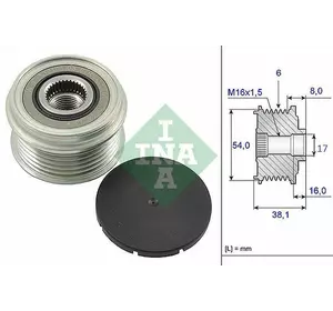 Шків геретора ( обгонна муфта) 6 ручейків Fiat Doblo (2009-.....) 1.3 Mjtd 77362721,77362717,77364723,535006310 Шків геретора ( обгонна муфта) 6 ручейків Fiat Doblo (2009-.....) 1.3 Mjtd 77362721,77362717,77364723,535006310