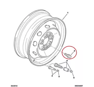 Б/У Болт колесный R16 Citroen Jumper II (2002-2006), 540576