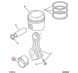 Вкладыши шатунные STD (стандартные) Citroen Jumper III (2006-.....) 3.0HDi (на одну шейку), 2996627, 1606876480, HW400040