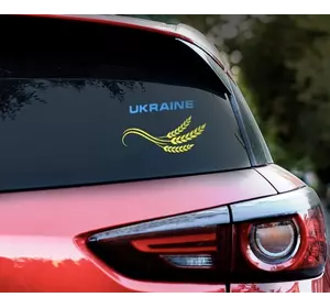 Патріотична наклейка на авто з українською символікою UKRAINE Патріотична наклейка на авто з українською символікою UKRAINE