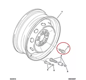 Б/У Колесный болт R16 Peugeot Boxer II (2002-2006), 540576 Б/У Колесный болт R16 Peugeot Boxer II (2002-2006), 540576