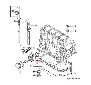 Прокладка масляного теплообменника Citroen Jumper (1994-2002) 1.9D (1905), 110424